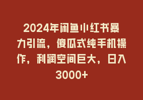 2024年闲鱼小红书暴力引流，傻瓜式纯手机操作，利润空间巨大，日入3000+868网课-868网课系统868网课系统