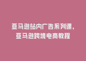 亚马逊站内广告系列课，亚马逊跨境电商教程868网课-868网课系统868网课系统