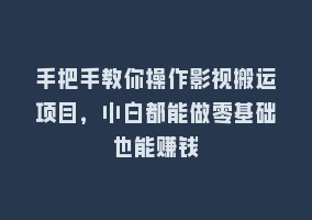 手把手教你操作影视搬运项目，小白都能做零基础也能赚钱868网课-868网课系统868网课系统