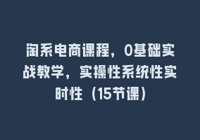 淘系电商课程，0基础实战教学，实操性系统性实时性（15节课）868网课-868网课系统868网课系统