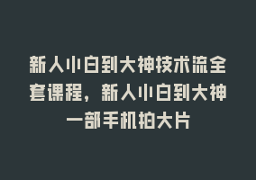 新人小白到大神技术流全套课程，新人小白到大神一部手机拍大片868网课-868网课系统868网课系统