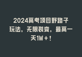 2024高考项目野路子玩法，无限裂变，最高一天1W＋！868网课-868网课系统868网课系统