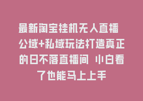 最新淘宝挂机无人直播 公域+私域玩法打造真正的日不落直播间 小白看了也能马上上手868网课-868网课系统868网课系统