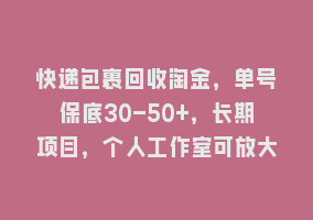 快递包裹回收淘金，单号保底30-50+，长期项目，个人工作室可放大868网课-868网课系统868网课系统