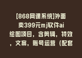 [868网课系统]外面卖399元mj软件ai绘图项目，含剪辑，特效，文案，账号运营（配套齐全）868网课-868网课系统868网课系统