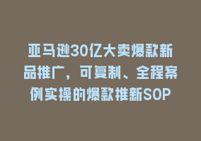 亚马逊30亿大卖爆款新品推广，可复制、全程案例实操的爆款推新SOP868网课-868网课系统868网课系统