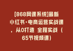 [868网课系统]最新小红书·电商运营实战课，从0打造 全程实战（65节视频课）868网课-868网课系统868网课系统