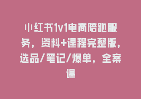 小红书1v1电商陪跑服务，资料+课程完整版，选品/笔记/爆单，全案课868网课-868网课系统868网课系统