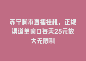 苏宁脚本直播挂机，正规渠道单窗口每天25元放大无限制868网课-868网课系统868网课系统