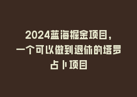 2024蓝海掘金项目，一个可以做到退休的塔罗占卜项目868网课-868网课系统868网课系统