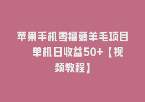 苹果手机零撸薅羊毛项目 单机日收益50+【视频教程】868网课-868网课系统868网课系统