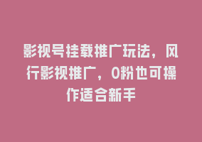 影视号挂载推广玩法，风行影视推广，0粉也可操作适合新手868网课-868网课系统868网课系统