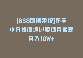 [868网课系统]新手小白如何通过卖项目实现月入10W+868网课-868网课系统868网课系统