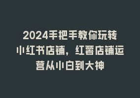 2024手把手教你玩转小红书店铺，红薯店铺运营从小白到大神868网课-868网课系统868网课系统