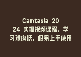 Camtasia 2024 实操视频课程，学习难度低，极易上手使用868网课-868网课系统868网课系统