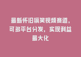 最新怀旧搞笑视频赛道，可多平台分发，实现利益最大化868网课-868网课系统868网课系统