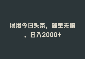 撸爆今日头条，简单无脑，日入2000+868网课-868网课系统868网课系统