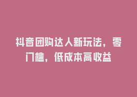 抖音团购达人新玩法，零门槛，低成本高收益868网课-868网课系统868网课系统