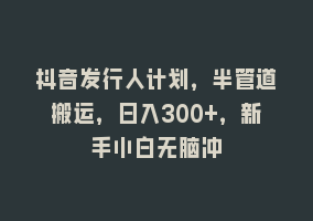 抖音发行人计划，半管道搬运，日入300+，新手小白无脑冲868网课-868网课系统868网课系统