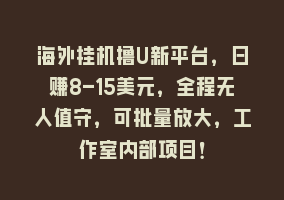 海外挂机撸U新平台，日赚8-15美元，全程无人值守，可批量放大，工作室内部项目！868网课-868网课系统868网课系统