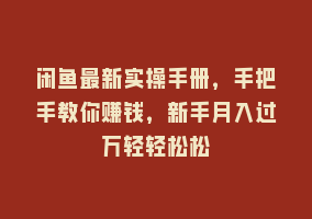 闲鱼最新实操手册，手把手教你赚钱，新手月入过万轻轻松松868网课-868网课系统868网课系统