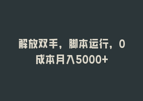 解放双手，脚本运行，0成本月入5000+868网课-868网课系统868网课系统