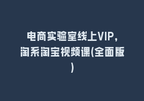 电商实验室线上VIP，淘系淘宝视频课(全面版)868网课-868网课系统868网课系统