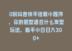 0粉抖音快手挂载小程序，你的脸型适合什么发型玩法，新手小白日入300+868网课-868网课系统868网课系统