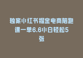 独家小红书掘金电商陪跑课一单6.6小白轻松5张868网课-868网课系统868网课系统