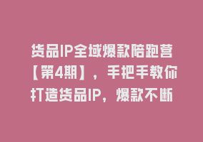 货品IP全域爆款陪跑营【第4期】，手把手教你打造货品IP，爆款不断868网课-868网课系统868网课系统