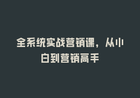 全系统实战营销课，从小白到营销高手868网课-868网课系统868网课系统