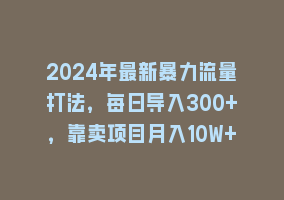 2024年最新暴力流量打法，每日导入300+，靠卖项目月入10W+868网课-868网课系统868网课系统