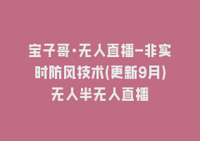 宝子哥·无人直播-非实时防风技术(更新9月)无人半无人直播868网课-868网课系统868网课系统