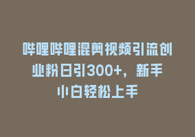 哔哩哔哩混剪视频引流创业粉日引300+，新手小白轻松上手868网课-868网课系统868网课系统