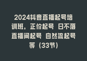 2024抖音直播起号培训班，正价起号 日不落直播间起号 自然流起号等（33节）868网课-868网课系统868网课系统