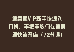 速卖通VIP新手快速入门班，手把手教你在速卖通快速开店（72节课）868网课-868网课系统868网课系统