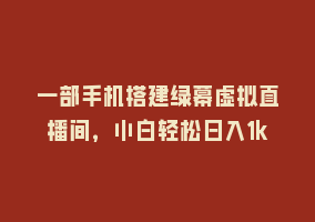 一部手机搭建绿幕虚拟直播间，小白轻松日入1k868网课-868网课系统868网课系统