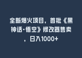 全新爆火项目，首批《黑神话·悟空》修改器售卖，日入1000+868网课-868网课系统868网课系统