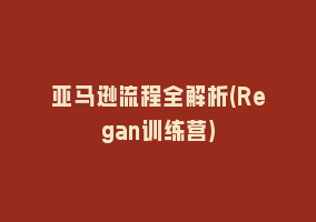 亚马逊流程全解析(Regan训练营)868网课-868网课系统868网课系统