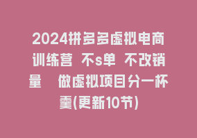 2024拼多多虚拟电商训练营 不s单 不改销量  做虚拟项目分一杯羹(更新10节)868网课-868网课系统868网课系统