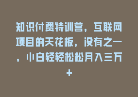 知识付费特训营，互联网项目的天花板，没有之一，小白轻轻松松月入三万+868网课-868网课系统868网课系统