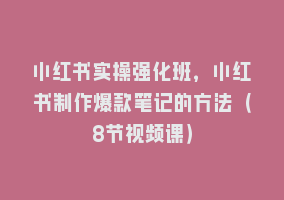 小红书实操强化班，小红书制作爆款笔记的方法（8节视频课）868网课-868网课系统868网课系统