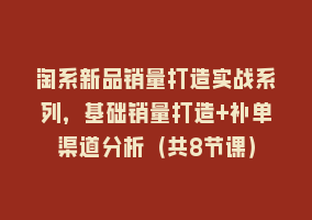 淘系新品销量打造实战系列，基础销量打造+补单渠道分析（共8节课）868网课-868网课系统868网课系统