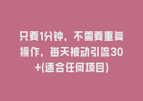 只要1分钟，不需要重复操作，每天被动引流30+(适合任何项目)868网课-868网课系统868网课系统