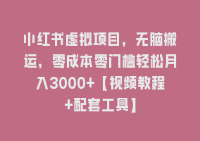 小红书虚拟项目，无脑搬运，零成本零门槛轻松月入3000+【视频教程+配套工具】868网课-868网课系统868网课系统