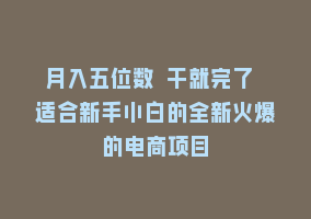 月入五位数 干就完了 适合新手小白的全新火爆的电商项目868网课-868网课系统868网课系统