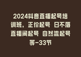 2024抖音直播起号培训班，正价起号 日不落直播间起号 自然流起号等-33节868网课-868网课系统868网课系统