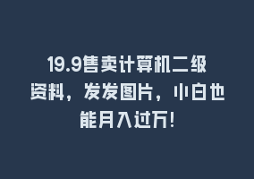 19.9售卖计算机二级资料，发发图片，小白也能月入过万!868网课-868网课系统868网课系统