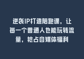 逆袭IP打造陪跑课，让每一个普通人也能玩转流量，抢占自媒体福利868网课-868网课系统868网课系统