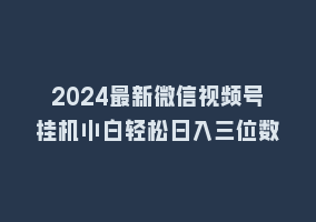 2024最新微信视频号挂机小白轻松日入三位数868网课-868网课系统868网课系统